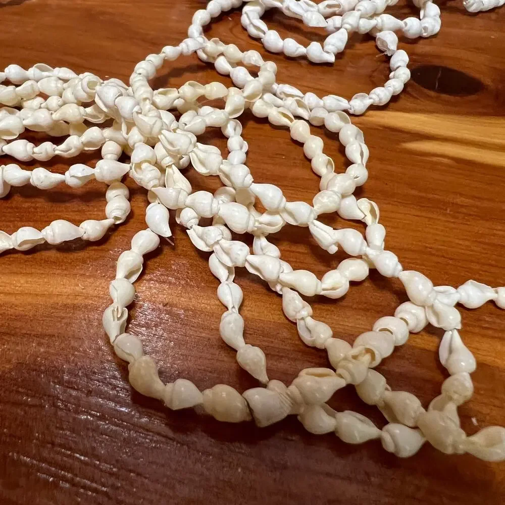 Vtg Lot 4 Hawaiian White Nassa Dove Tail Shell Lei‎ Necklaces Long Beach Aloha